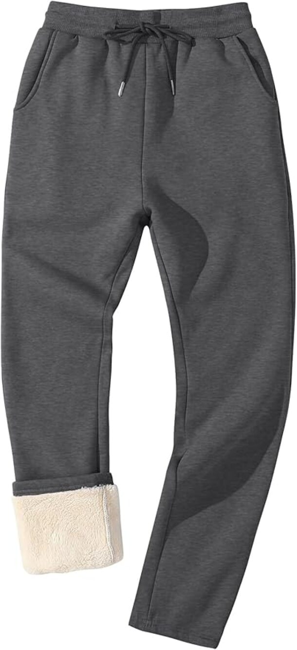NWT ~ Men's Gray Thick Sherpa Fur Lined Sweatpants Joggers Casual Pants ~ 2X